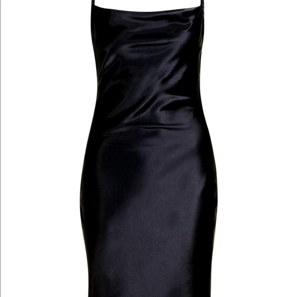 Black satin cowl neck Dress from boohoo🥂 - Picture 2 of 4